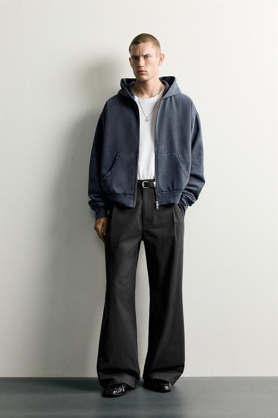 BASIC BOXY FIT ZIP HOODIE - Light blue by Zara - Image 0