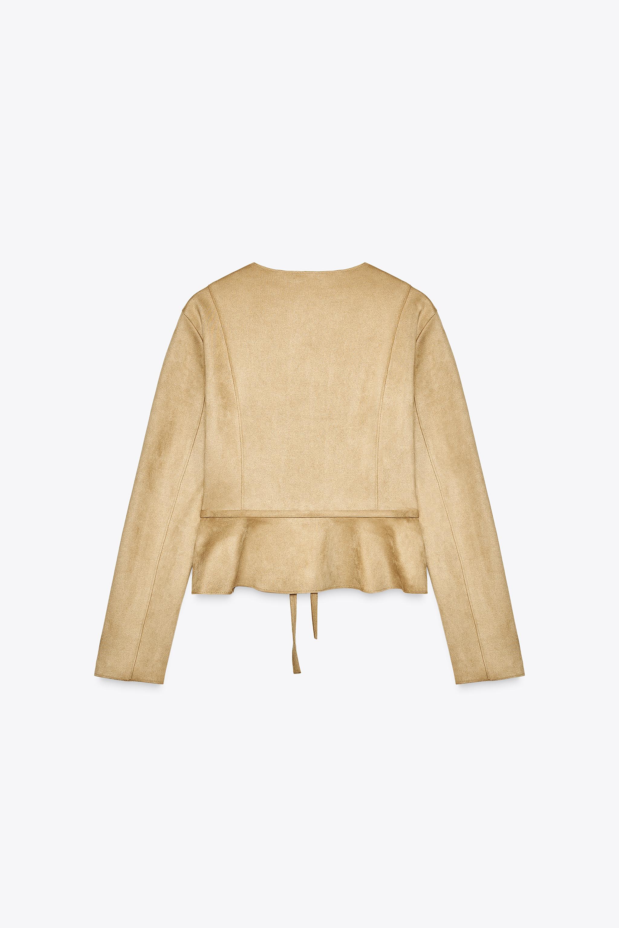 FAUX SUEDE JACKET - Ecru | ZARA United States FAUX SUEDE JACKET - Ecru | ZARA United States