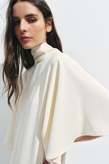 VESTIDO MIDI FLUIDO ZW COLLECTION - Beige claro de Zara