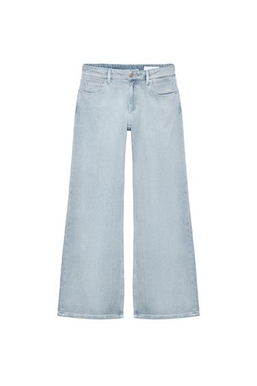 ZW COLLECTION WIDE-LEG LOW-RISE JEANS - Mid-blue by Zara