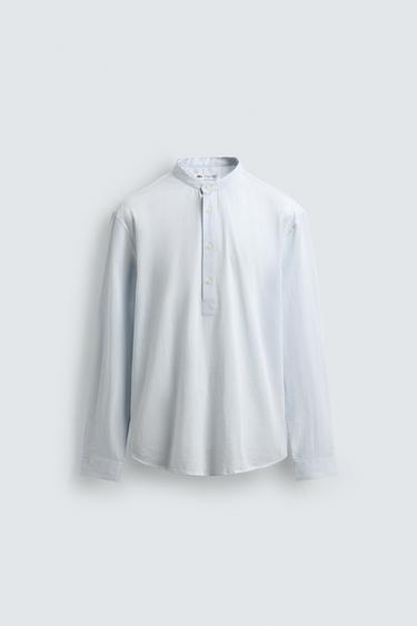 CREASED-EFFECT SHIRT - Sky blue by Zara