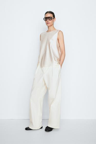 Zara Asymmetric wrap top - STUDIO - Ecru - Image 0