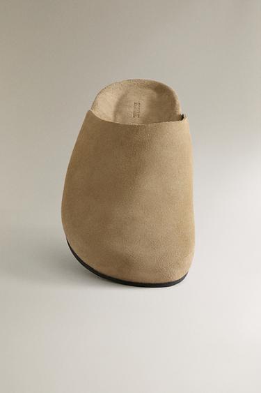 SABOT MINIMALISTE EN CUIR - Gris taupe de Zara - Image 4