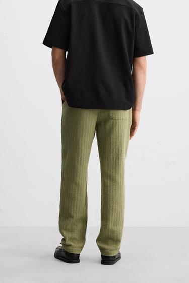 TEXTURED TROUSERS - Moss green by Zara - Image 2