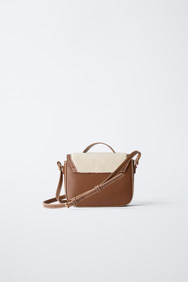 FAUX SHEARLING CROSSBODY BAG - Brown by Zara - Image 4