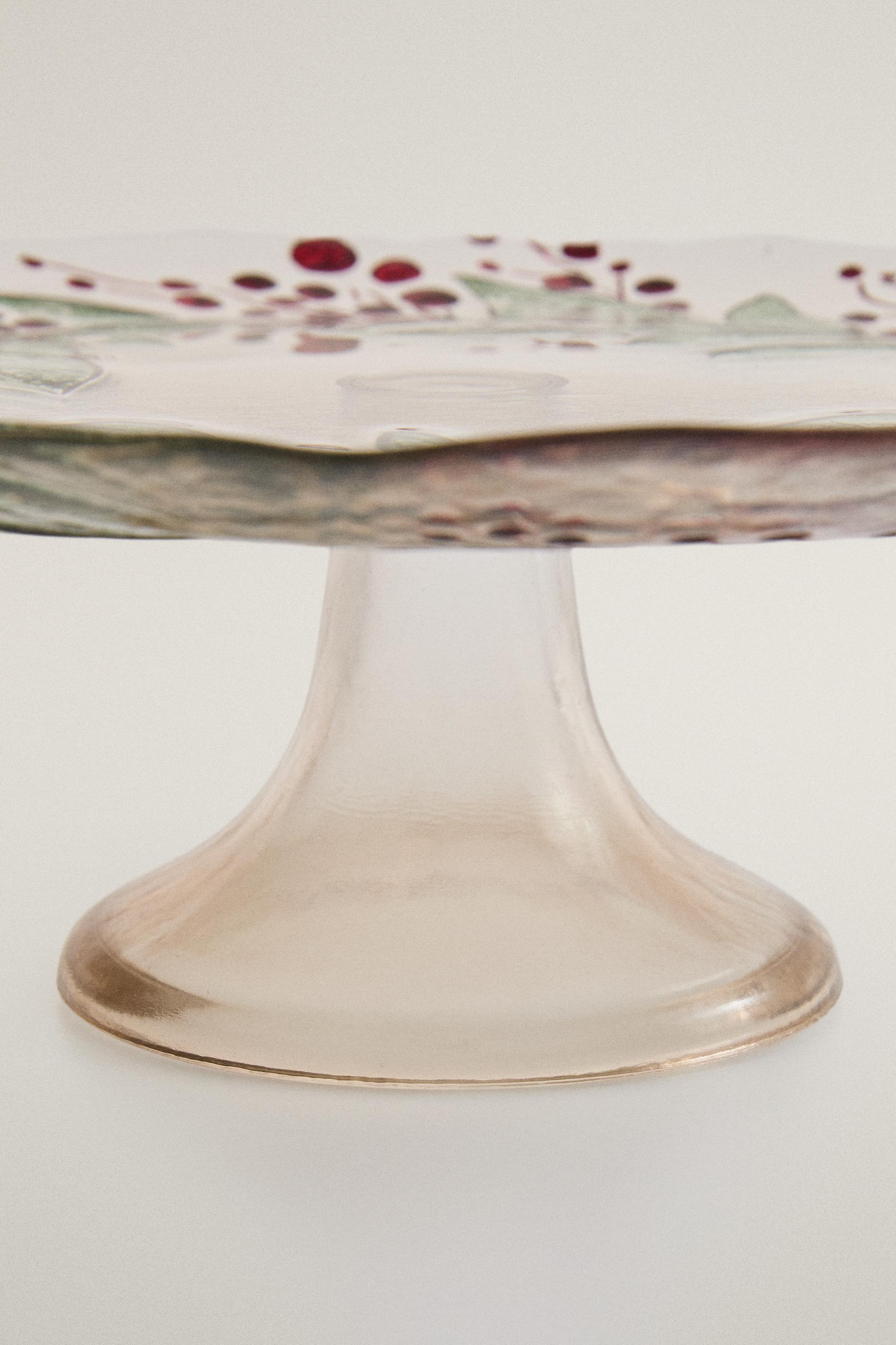 CHRISTMAS GARLAND GLASS SERVING DISH