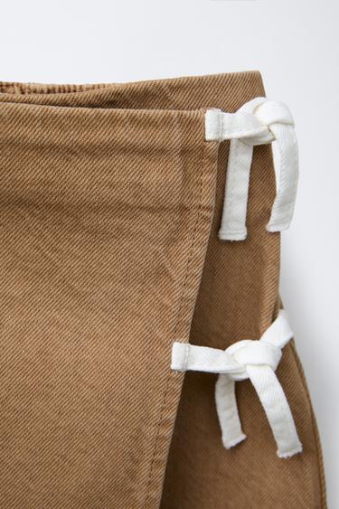 TWILL SKIRT WITH TIES - Caramel de Zara - Image 2