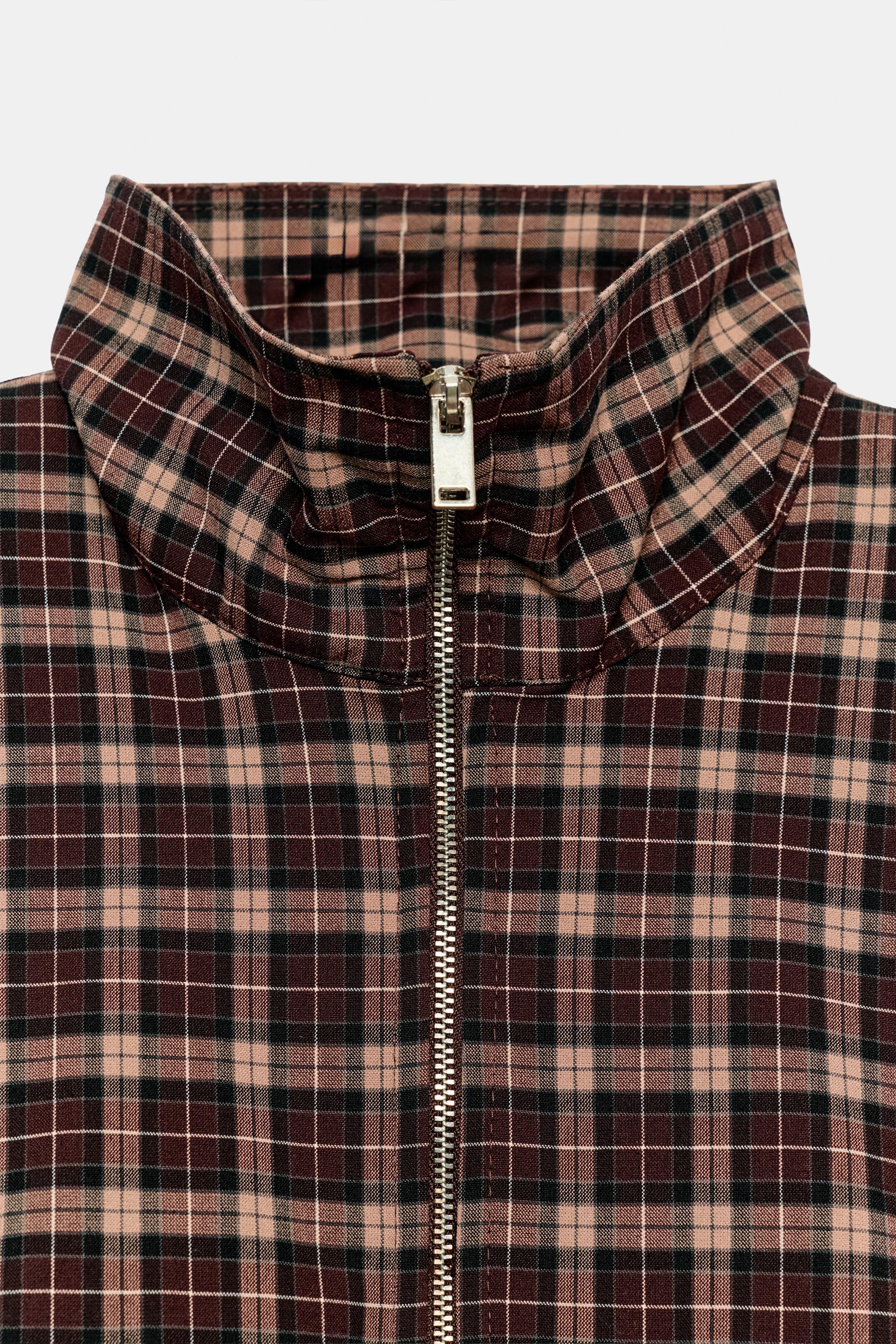 PLAID ZIP-UP JACKET