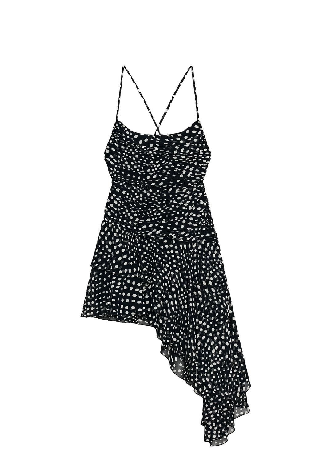 DRAPED POLKA DOT DRESS - image 3