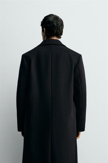 MANTEAU CROISÉ AVEC LAINE - Noir de Zara - Image 2