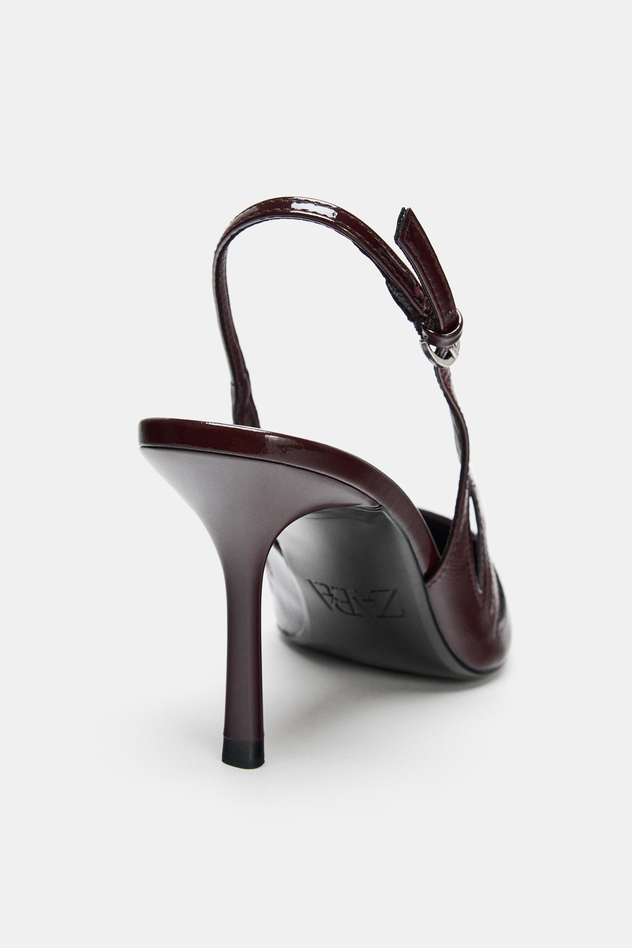 エナメルレザー風ハイヒールシューズ - ボルドー | ZARA Japan