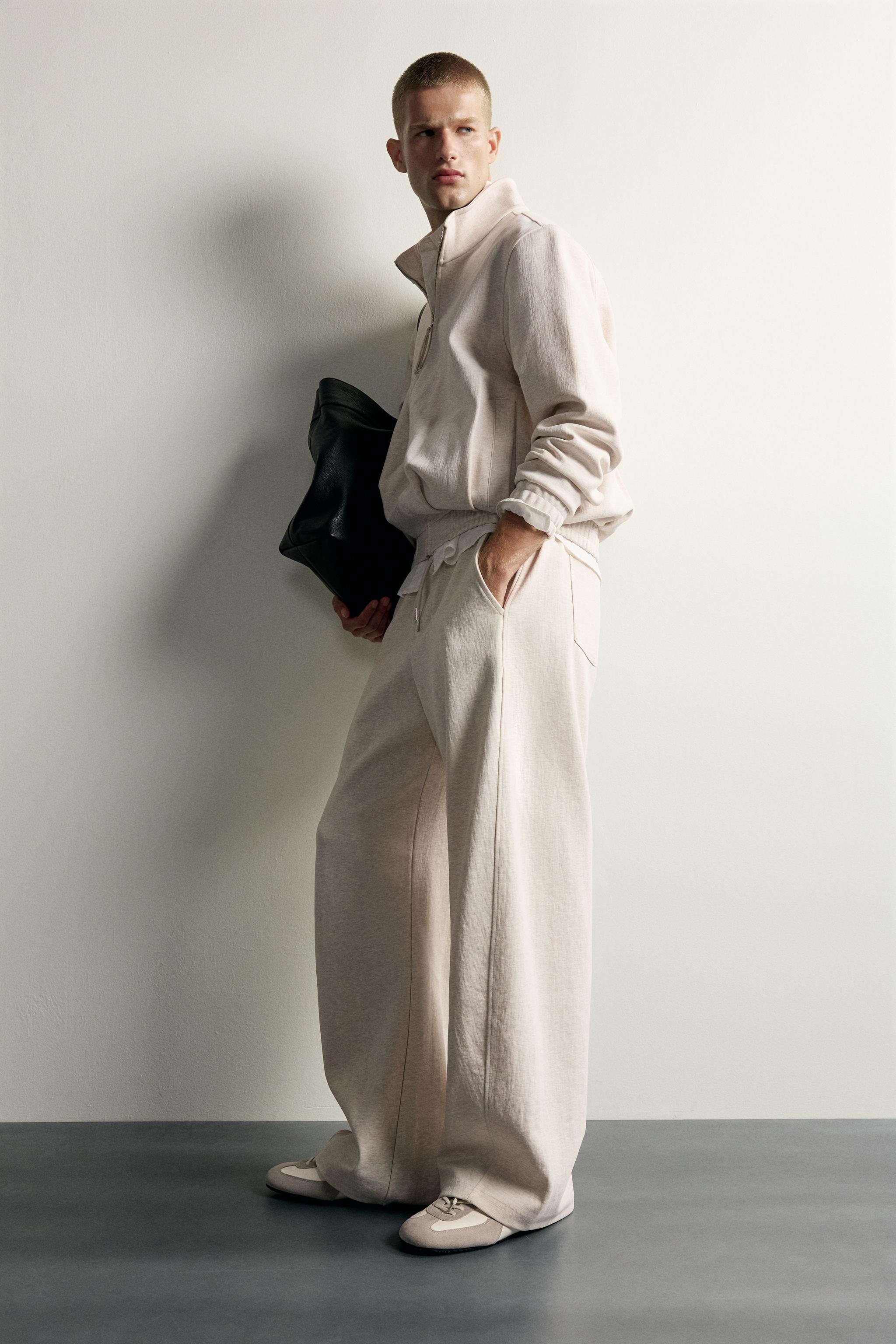 TEXTURED BALLOON-FIT TROUSERS