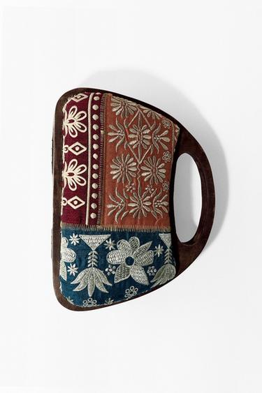 BOLSA CAIXA BORDADOS MADEIRA - Multicolor da Zara