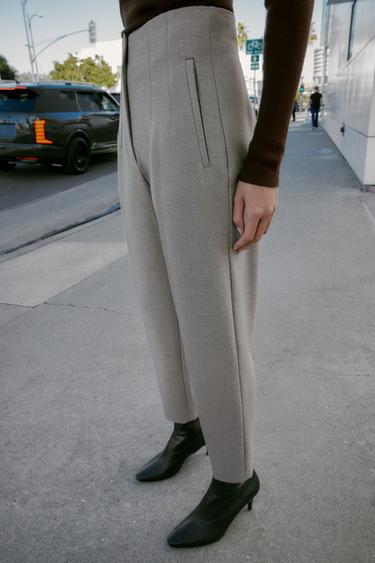HIGH-WAIST TROUSERS - camel by Zara - Image 3