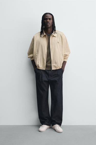 BLOUSON COURTE COUPE BRODÉE - Jaune clair de Zara - Image 0