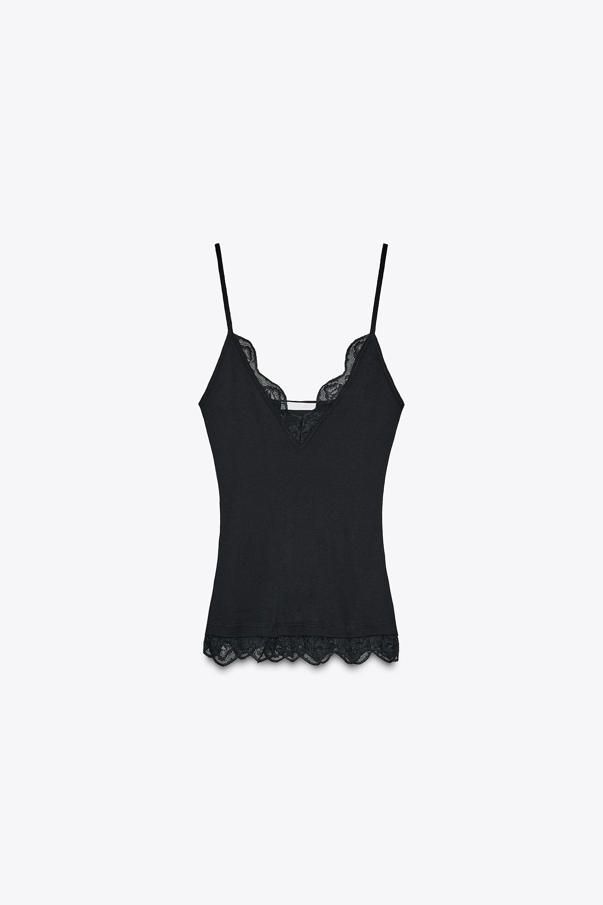 レースキャミソールトップス - グレーマール | ZARA Japan / 日本
