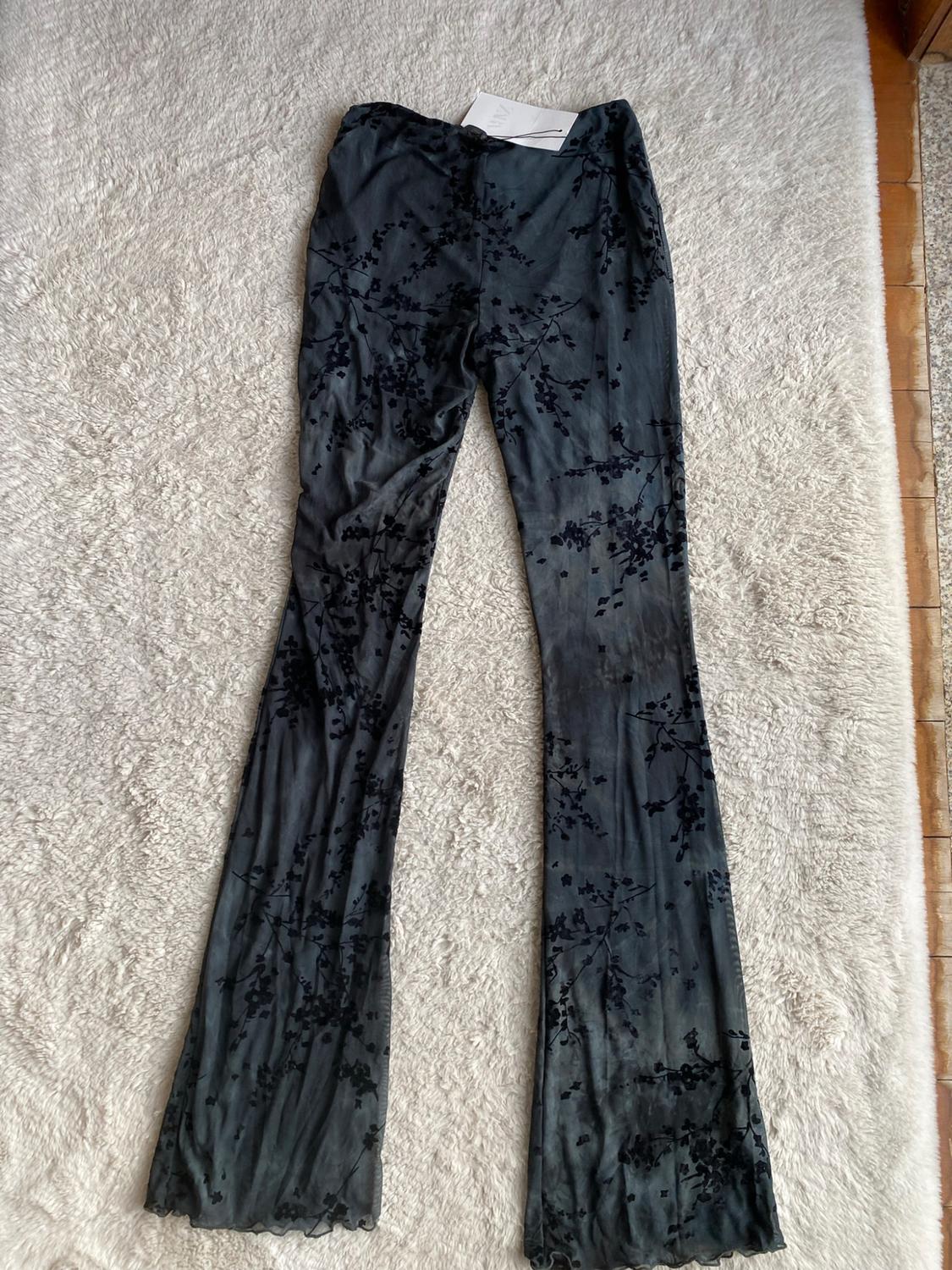 FLOCKED TULLE FLARE TROUSERS - Image 4