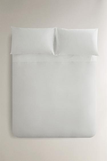 DRY FEEL COTTON PERCALE DUVET COVER (500 THREAD COUNT) - White by Zara