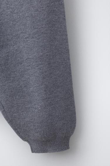 PANTALON DE JOGGING EN MAILLE - Gris chiné de Zara - Image 3