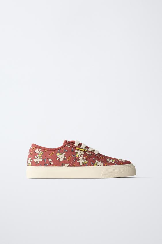 LACE-UP SNEAKERS - Red by Zara - Image 0