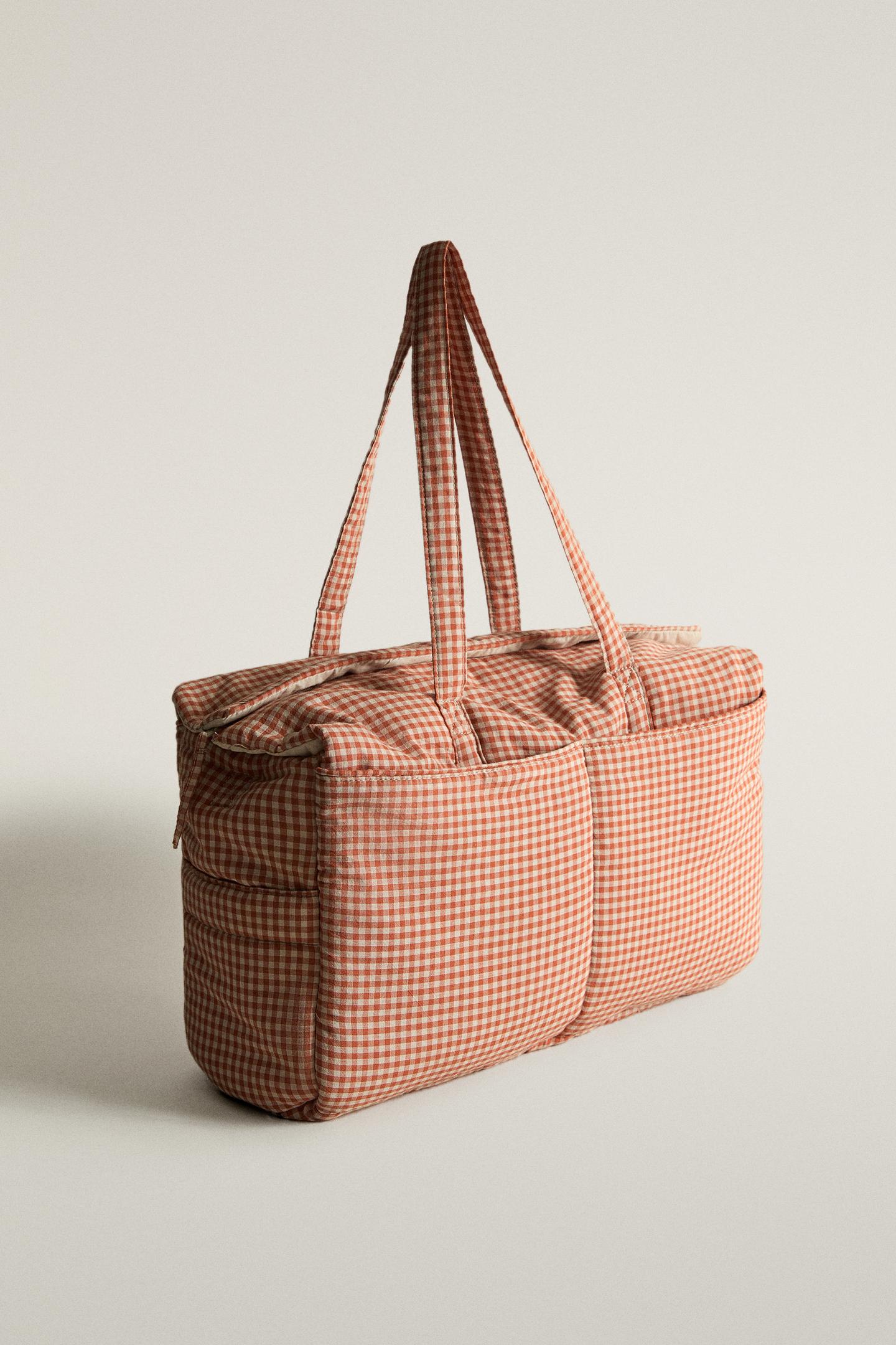 Детская сумка Zara Gingham Cotton Diaper, цвет: Тёмный оранжевый — фото 2
