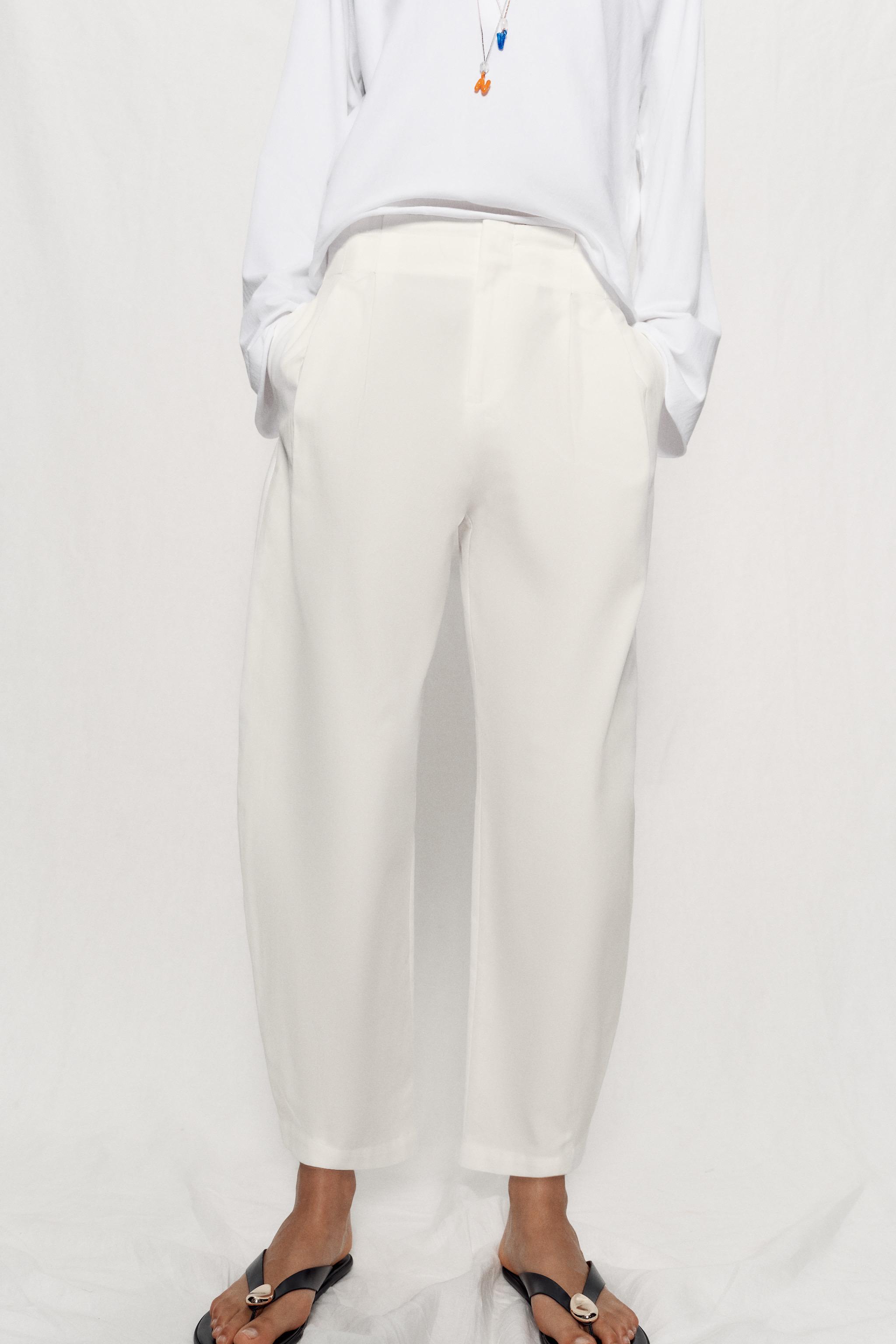 Женские брюки Zara PAPERBAG BALLOON PANTS — фото 6