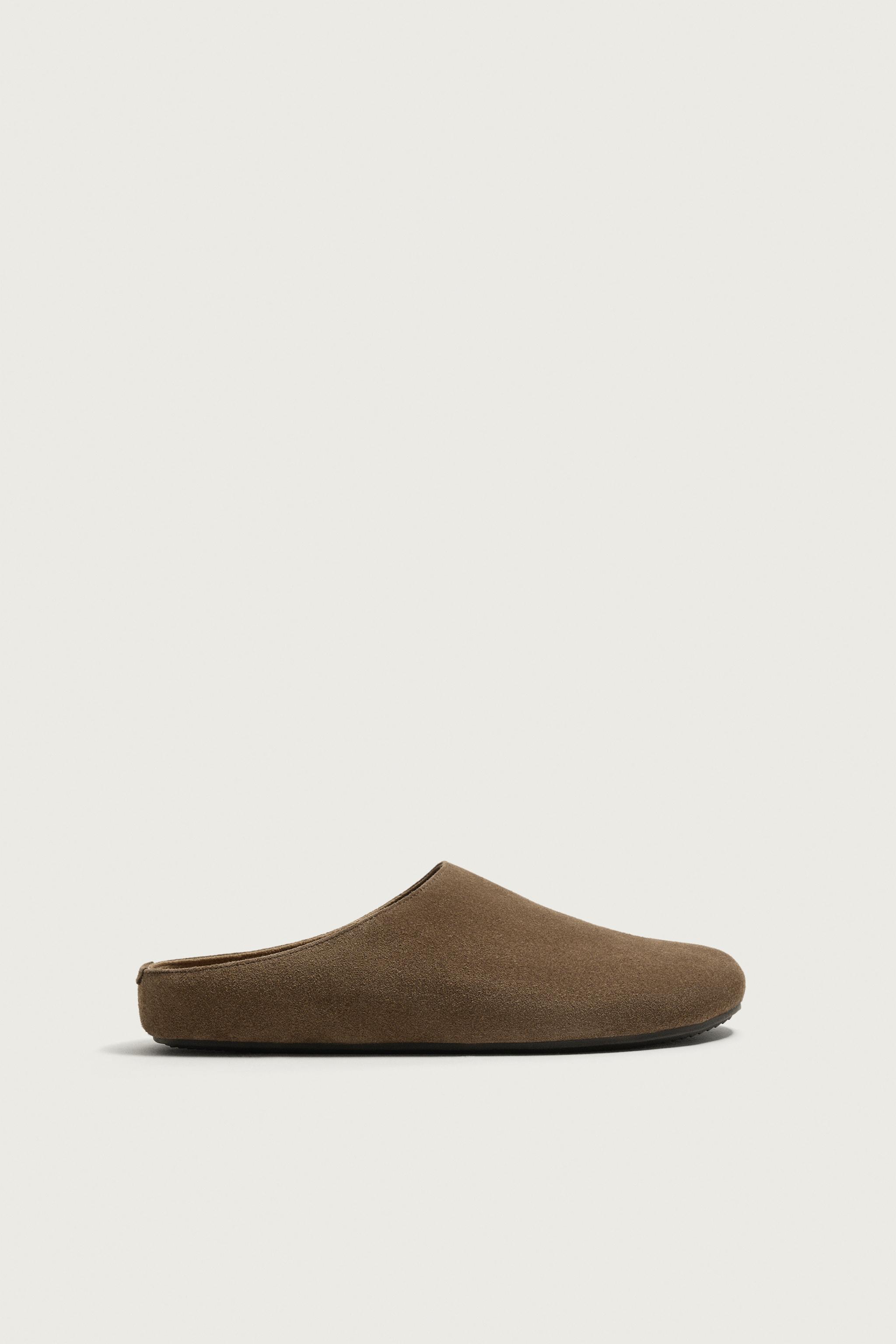 LEATHER CLOGS — Taupe Gray