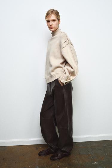 SEAMED KNIT JUMPER - Stone by Zara - Image 4