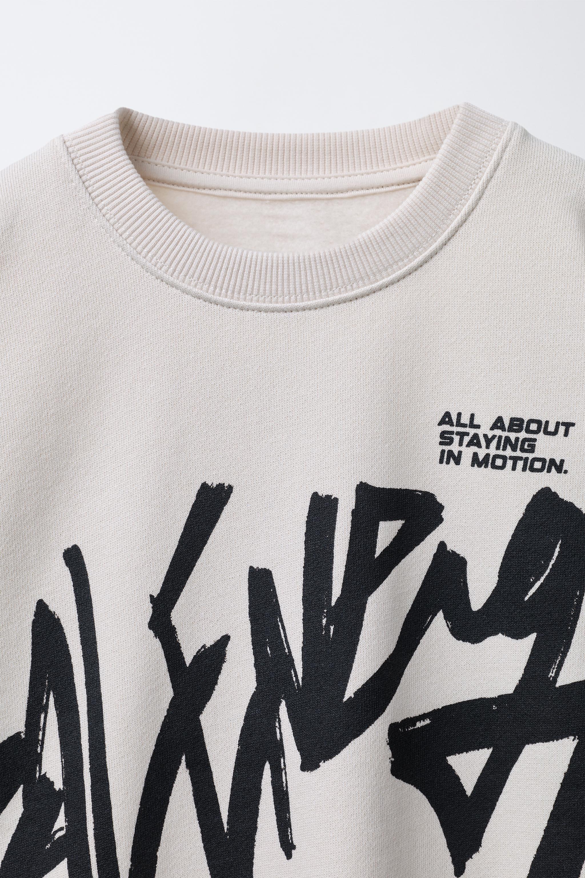 GRAFFITI PRINT SWEATSHIRT - Gray | ZARA United States