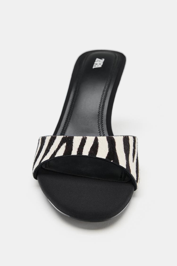 Sandalias de cuero estampado con piel de oveja 4