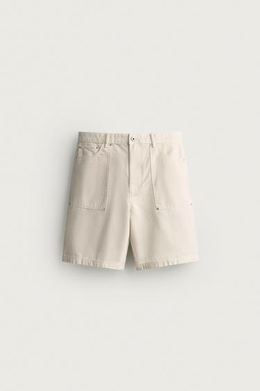 STRAIGHT FIT POCKET SHORTS — White 1