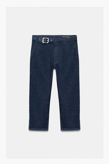 Z1975 BELTED CAPRI JEANS - Blue by Zara