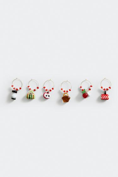 PACK OF GLASS PICNIC GLASS MARKERS (PACK OF 6) - Brown by Zara