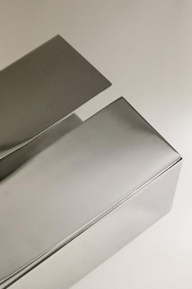 SHINY METAL TISSUE BOX - Silver by Zara - Image 2