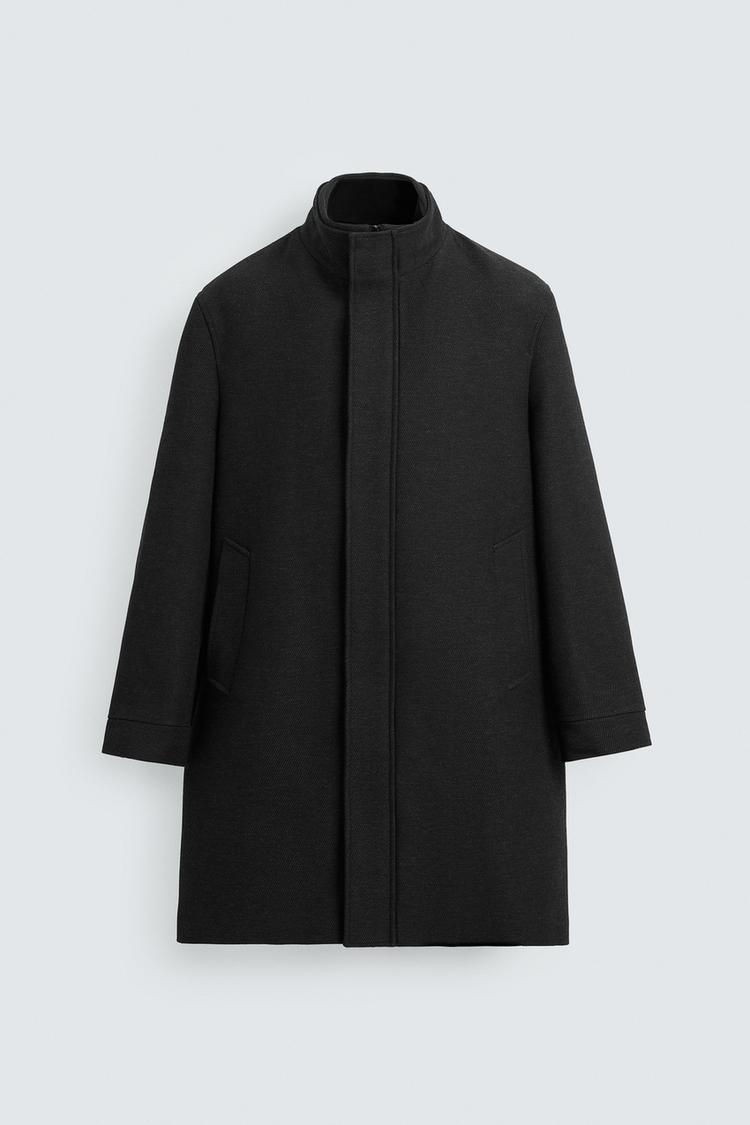 ZARA COAT WITH DETACHABLE COLLAR