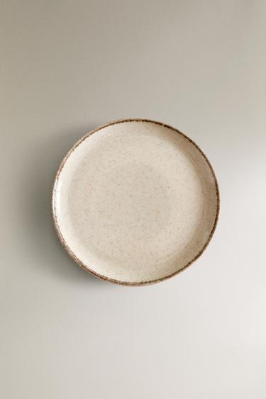 PORCELAIN SIDE PLATE WITH ANTIQUE FINISH RIM - Light ecru by Zara - Image 4