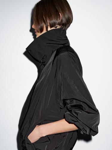 Zara High neck bomber puff jacket - Black