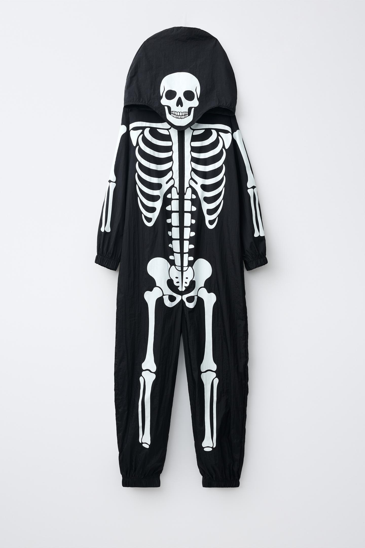 Детский комбинезон Zara Glow-In-The-Dark Skeleton Jumpsuit Costume, цвет: Чёрный — фото 1