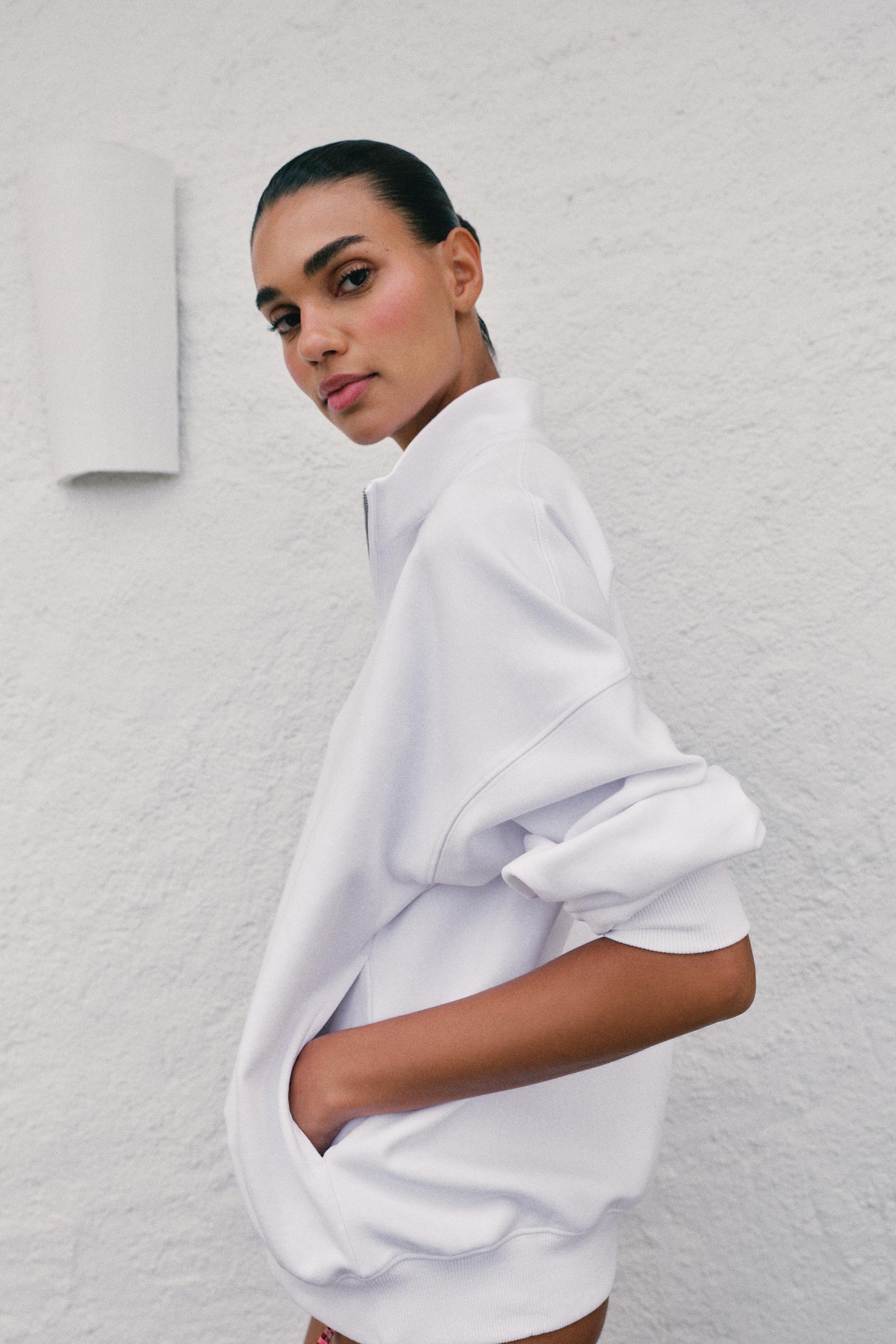 FERMUARLI OVERSIZE SWEATSHIRT - Görsel 3