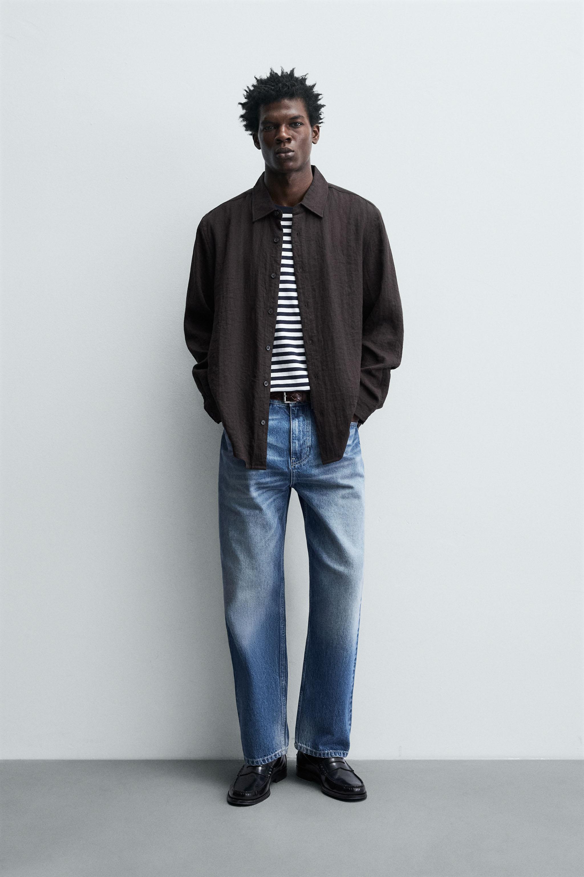 FLOWING RELAXED FIT SHIRT - Brown | ZARA South Africa