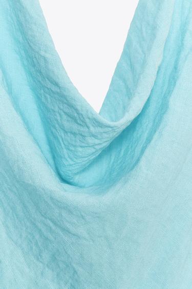 TOP FLUIDE HALTER - Turquoise de Zara - Image 6
