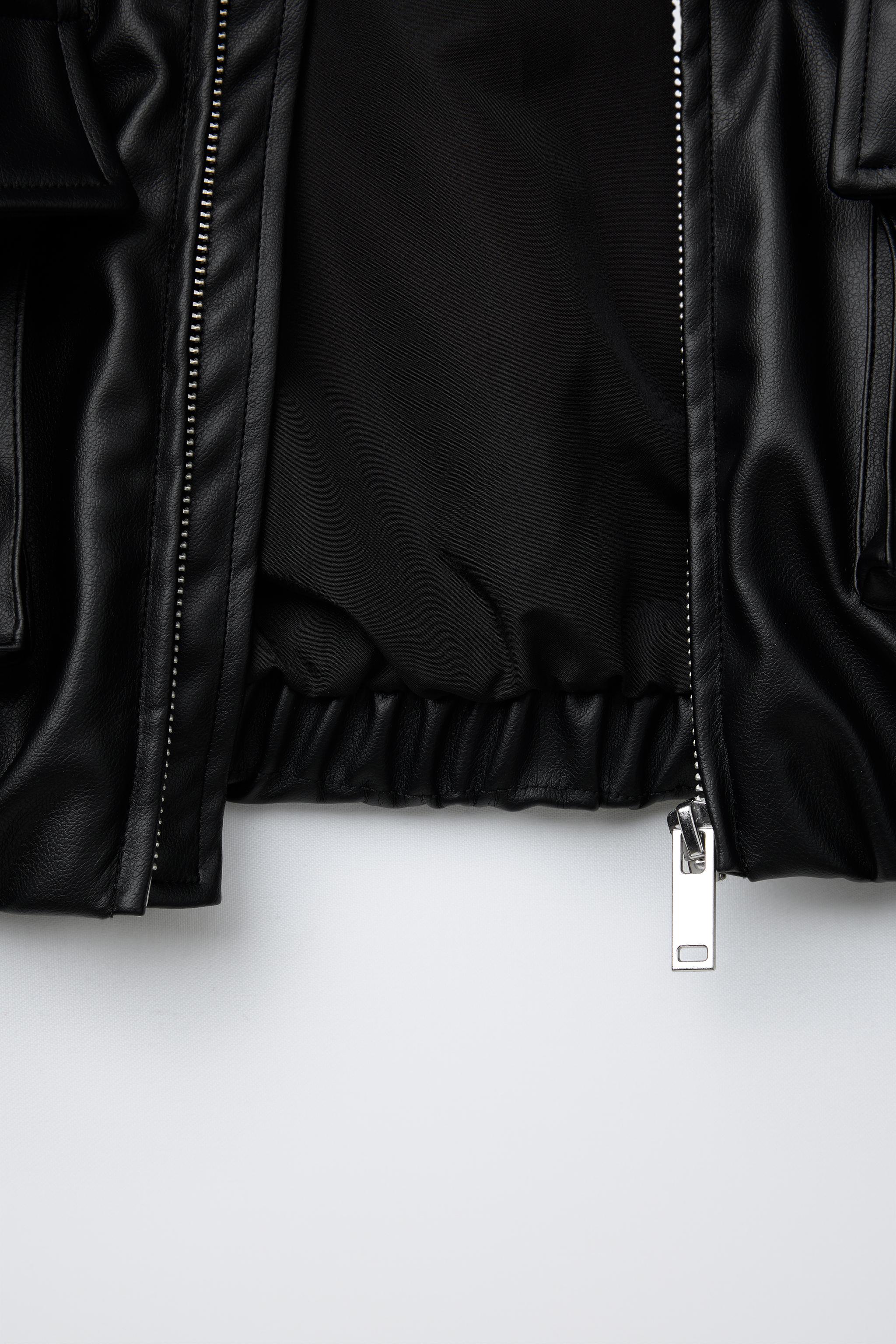 バルーンフェイクレザー ジャケット - ブラック | ZARA Japan / 日本 バルーンフェイクレザー ジャケット - ブラック | ZARA Japan / 日本