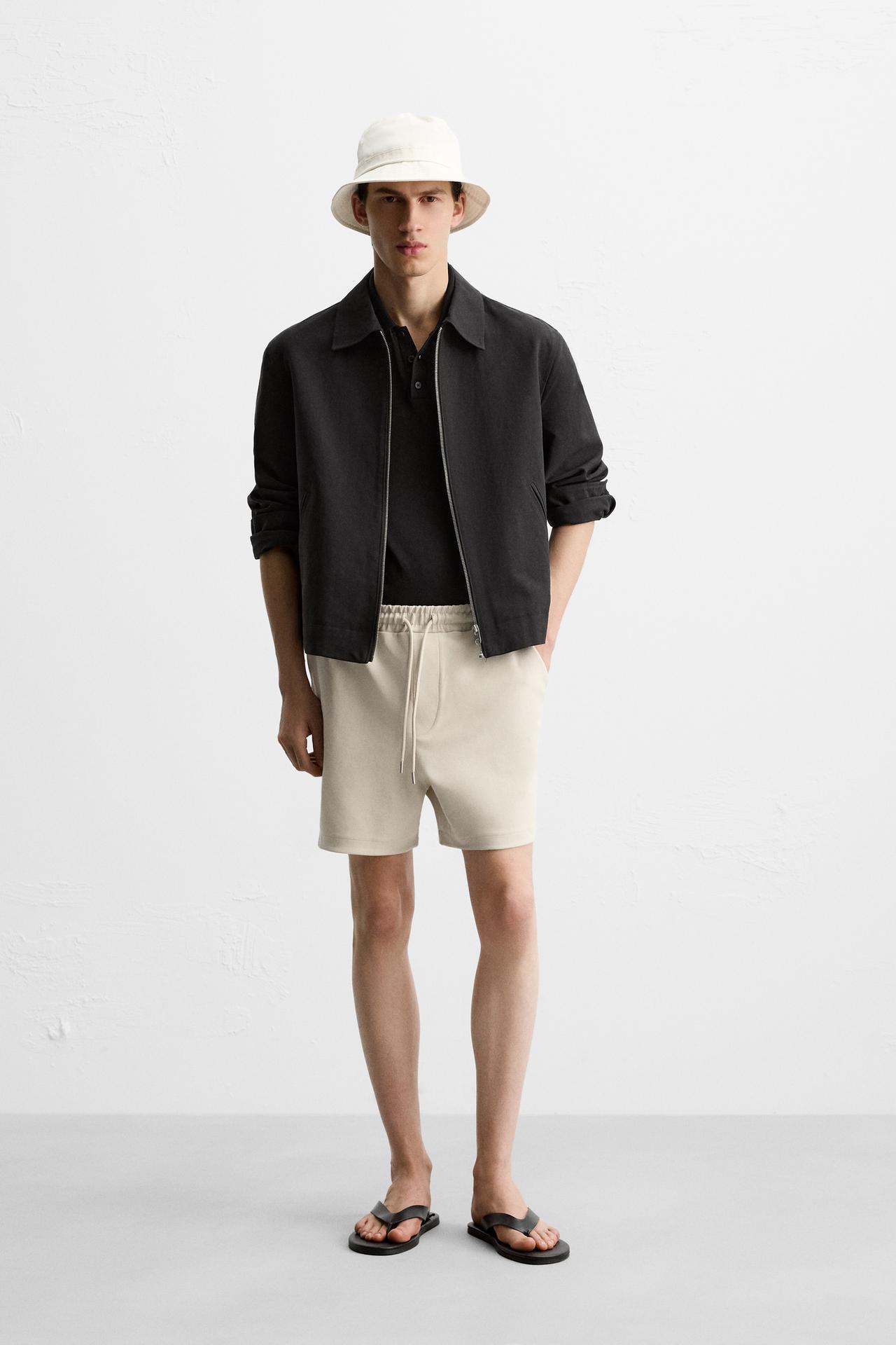 TECHNICAL JOGGER BERMUDA SHORTS - Taupe grey by Zara