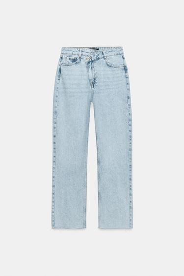 Z1975 STRAIGHT HIGH-WAIST CROSSOVER WAIST JEANS - Light blue by Zara - Image 7