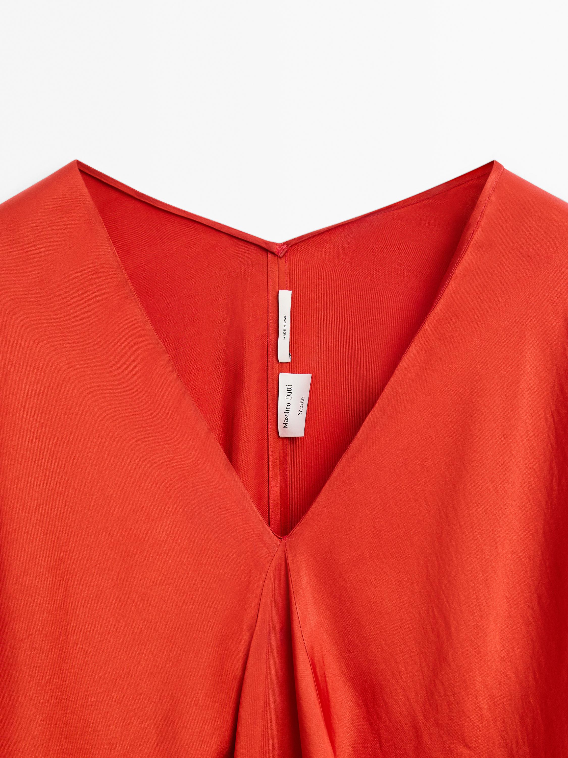 Flowing satin kimono dress