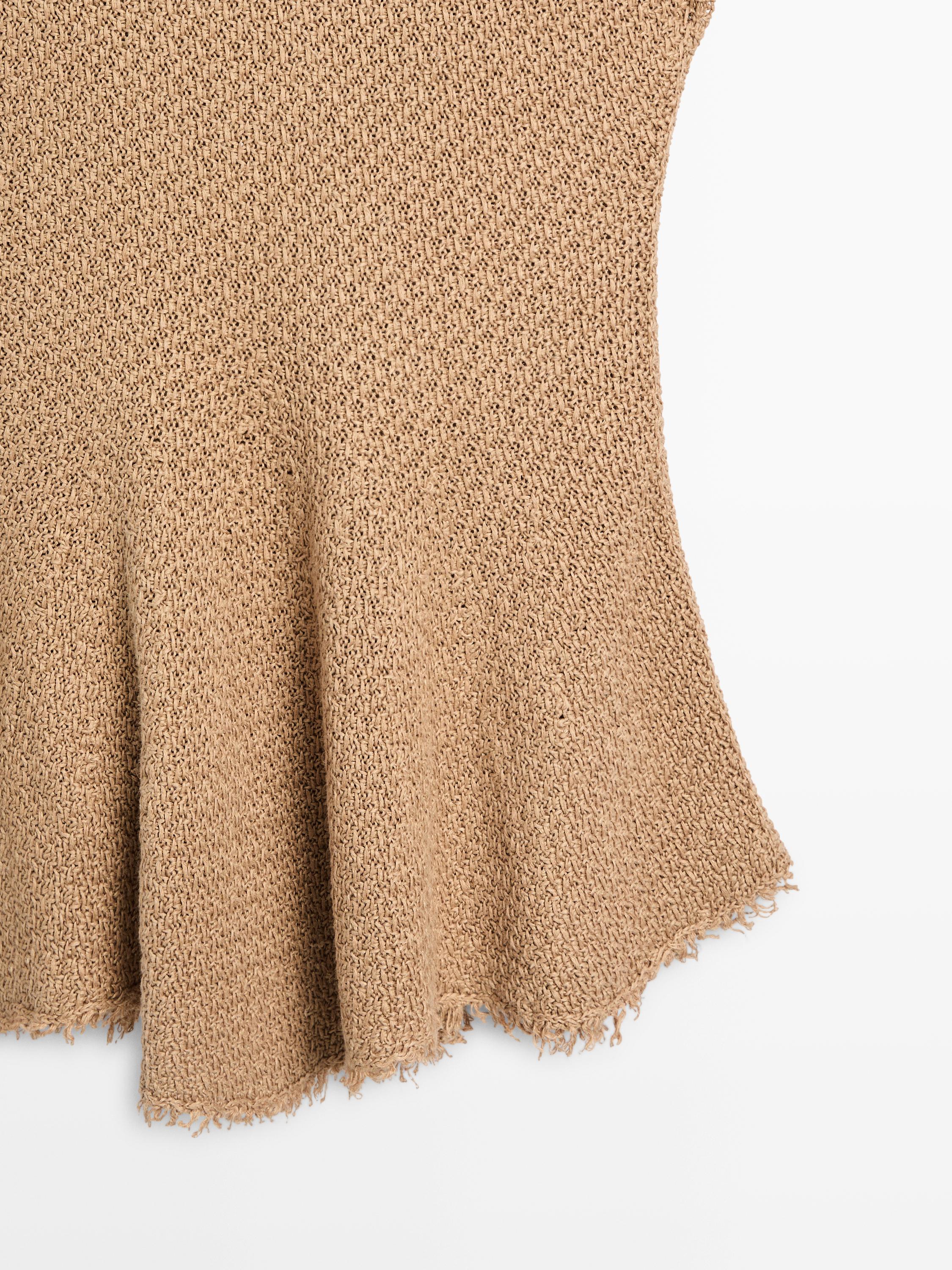 Frayed 100% linen top