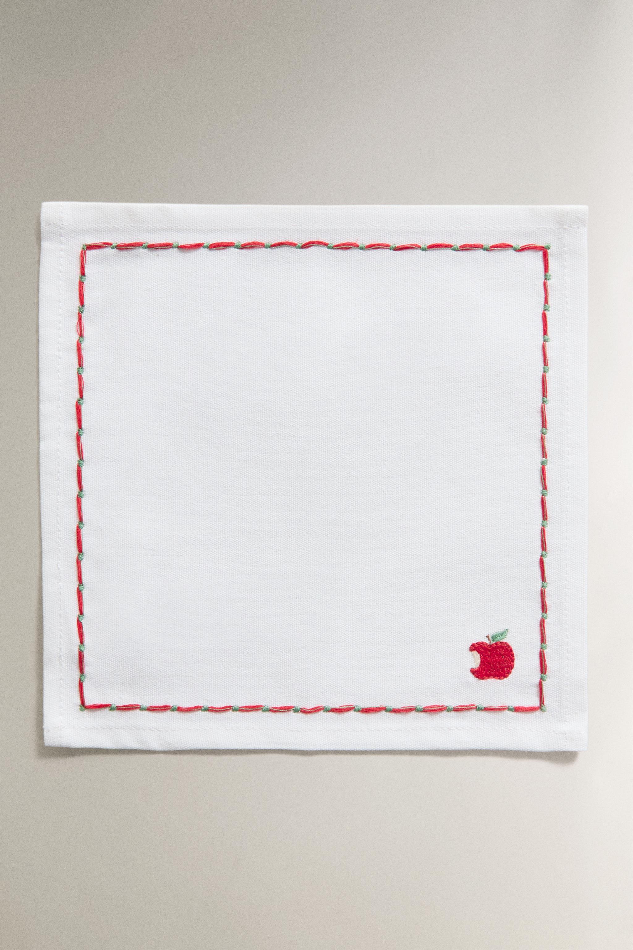 SET OF FRUIT COCKTAIL NAPKINS (SET OF 4) — Yellow (alternate view)