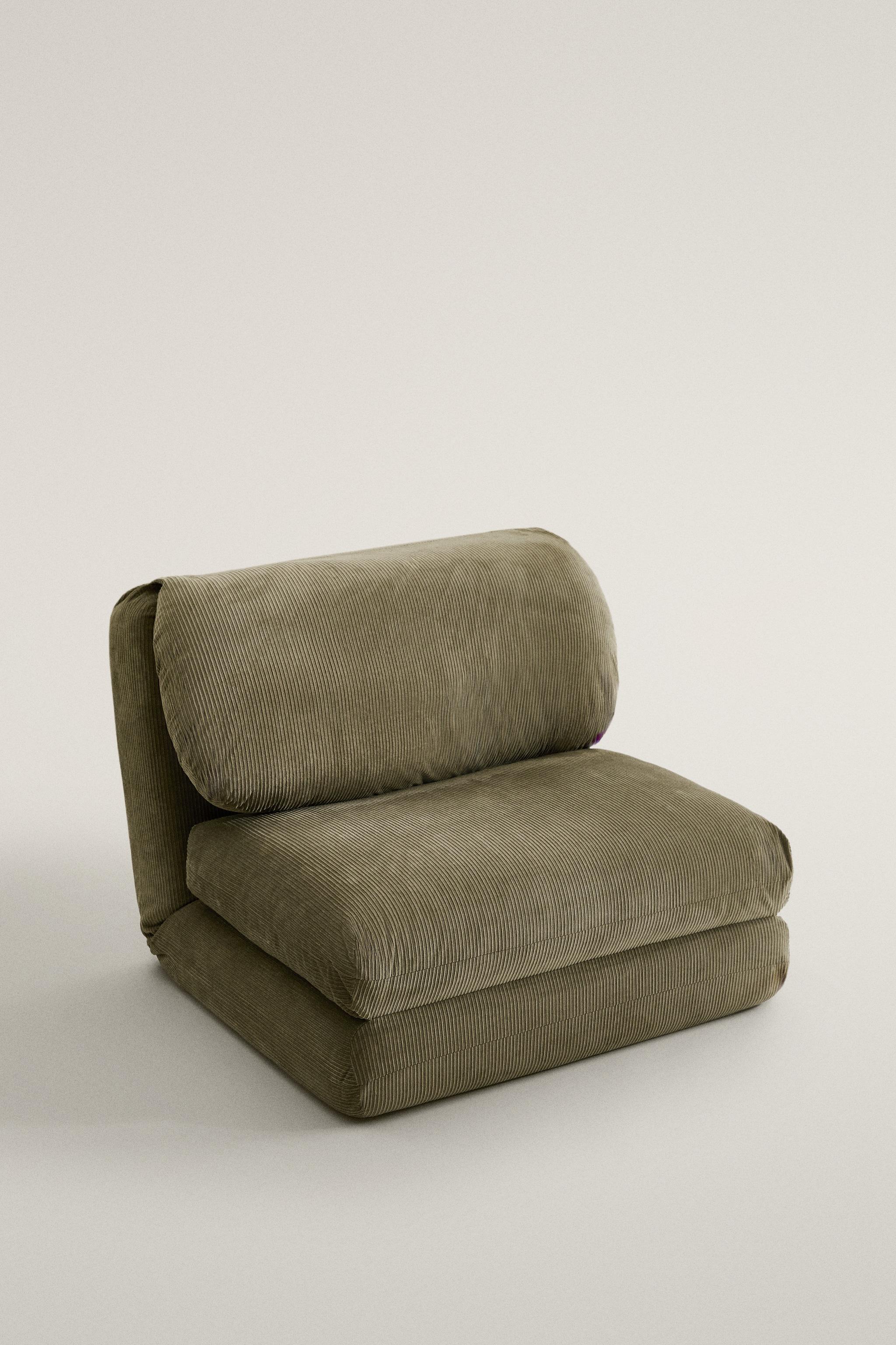 CORDUROY FOLDING LOUNGE CHAIR