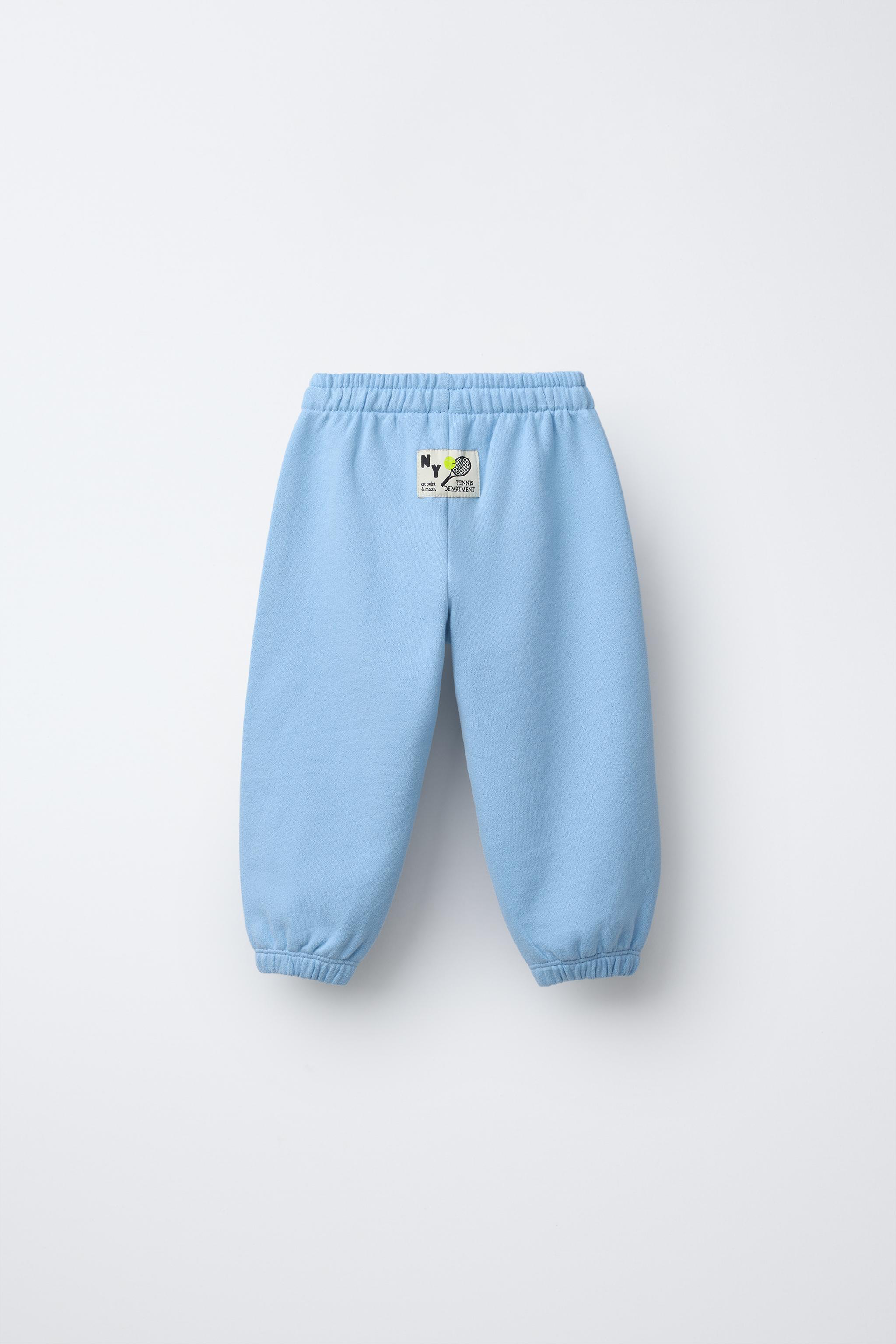 【ZARA】ウォッシュド加工 テキスト プラッシュジャージーパンツ 05643508406-e2.jpg?ts=