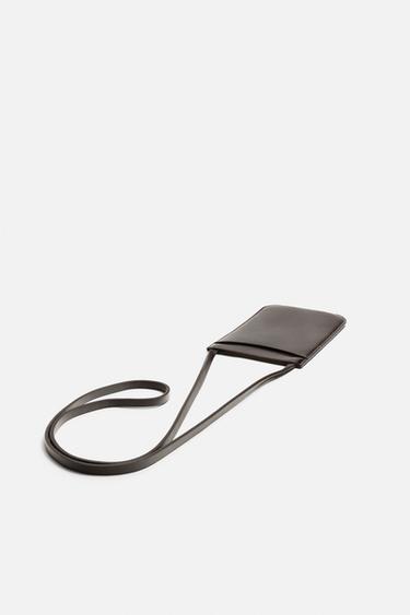 LEATHER CROSSBODY BAG - Brown by Zara - Image 1